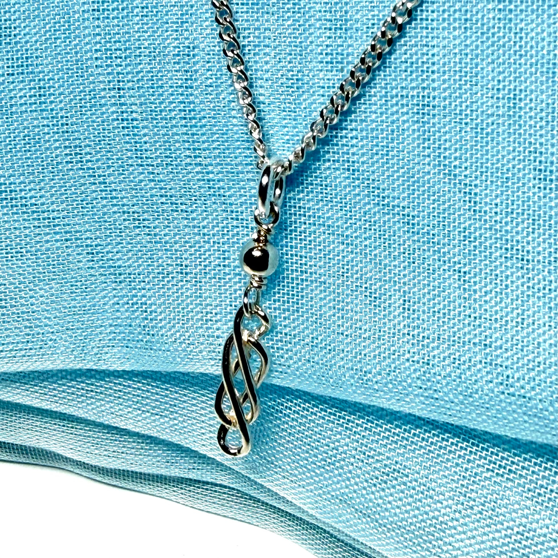 Ladies Celtic drop necklace sterling silver drop pendant