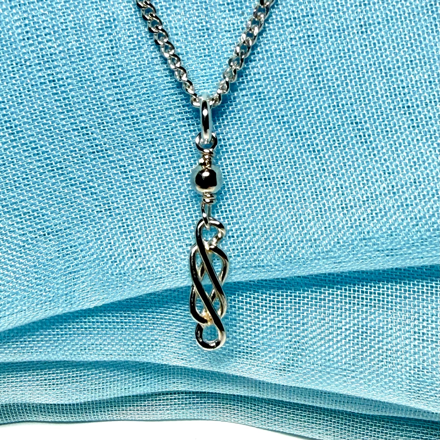 Ladies Celtic drop necklace sterling silver drop pendant