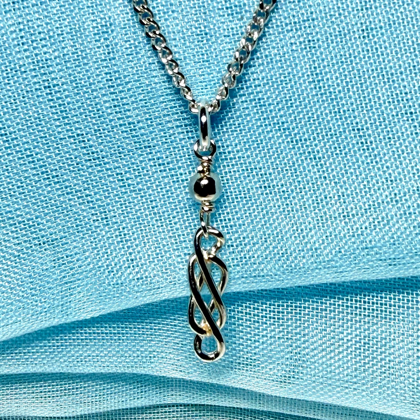 Ladies Celtic drop necklace sterling silver drop pendant