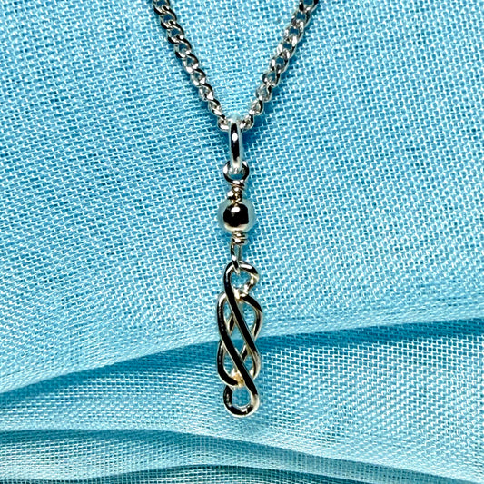 Ladies Celtic drop necklace sterling silver drop pendant