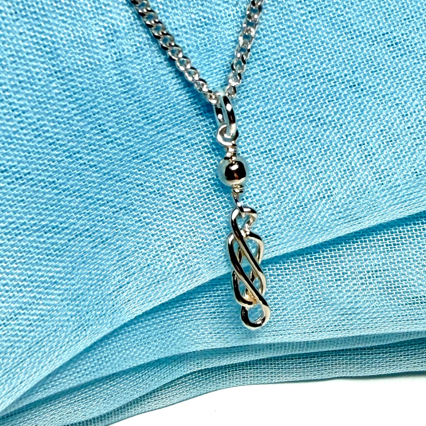 Ladies Celtic drop necklace sterling silver drop pendant