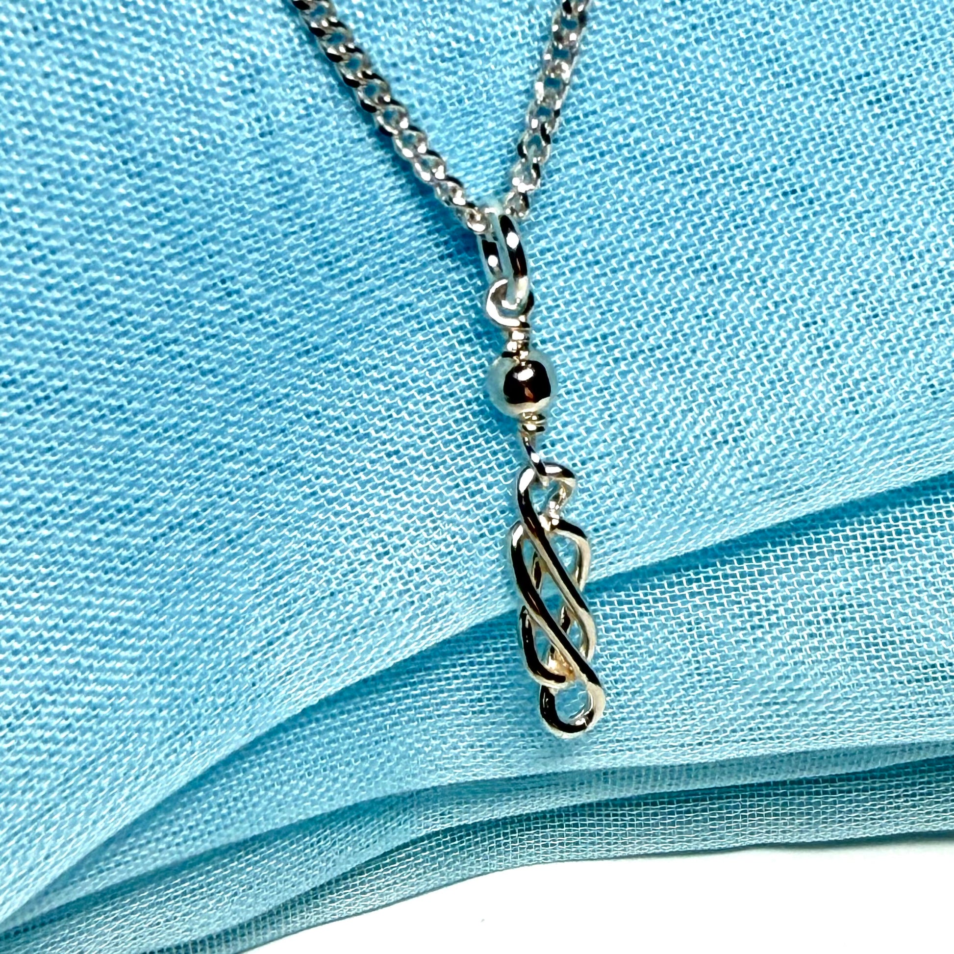 Ladies Celtic drop necklace sterling silver drop pendant