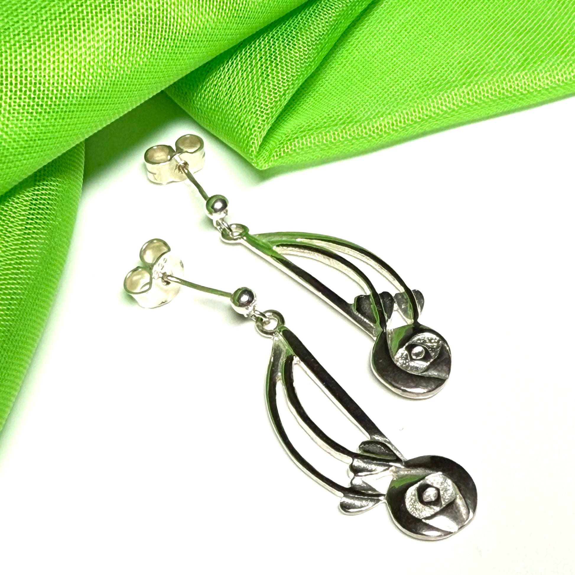 Ladies Charles Rennie Mackintosh drop earrings sterling silver