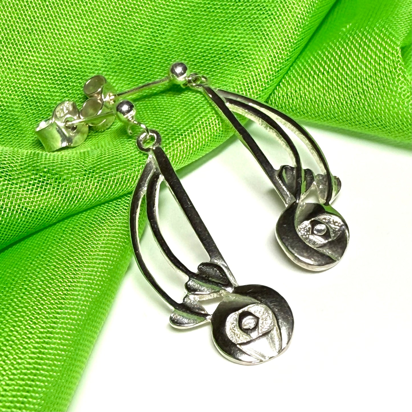 Ladies Charles Rennie Mackintosh drop earrings sterling silver