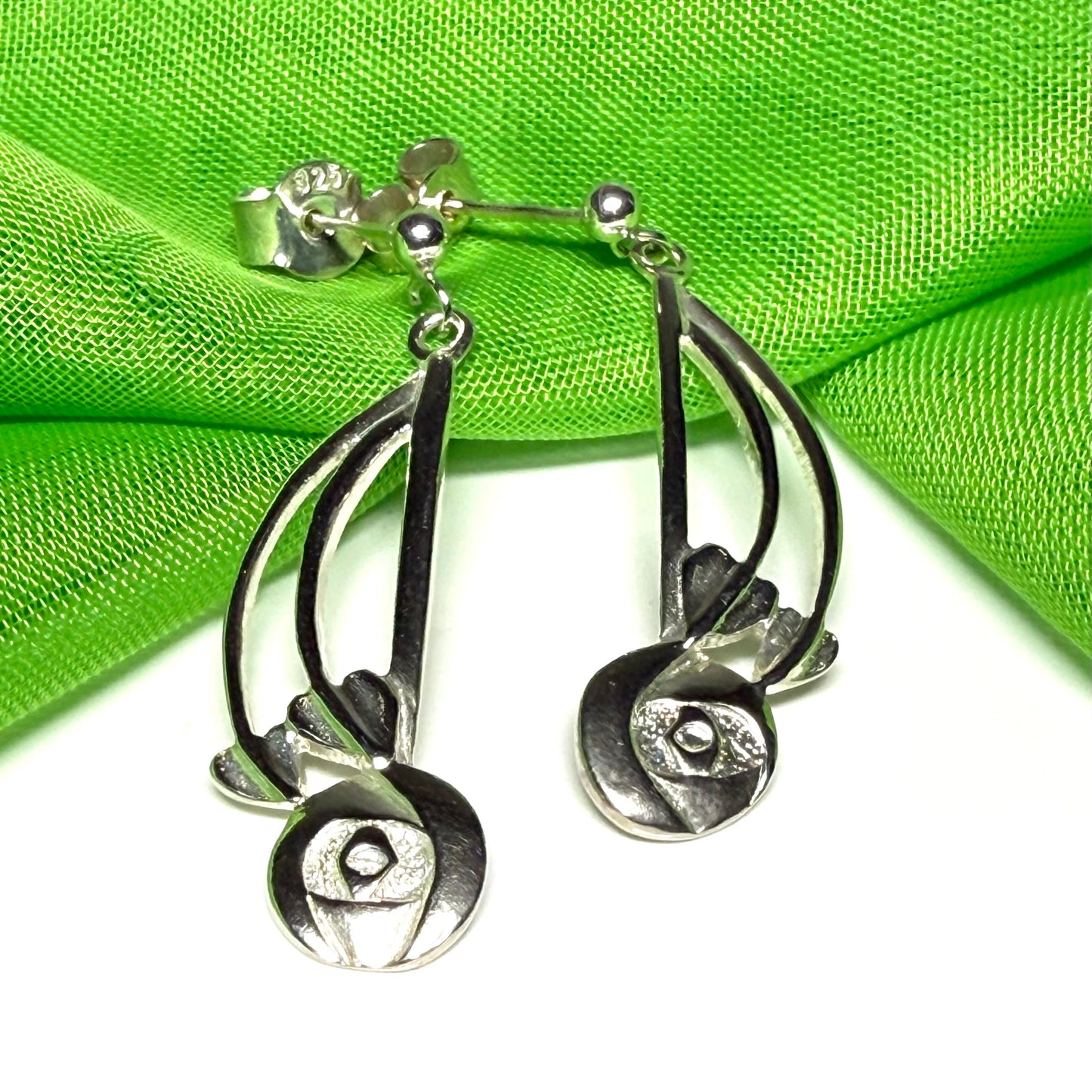 Ladies Charles Rennie Mackintosh drop earrings sterling silver