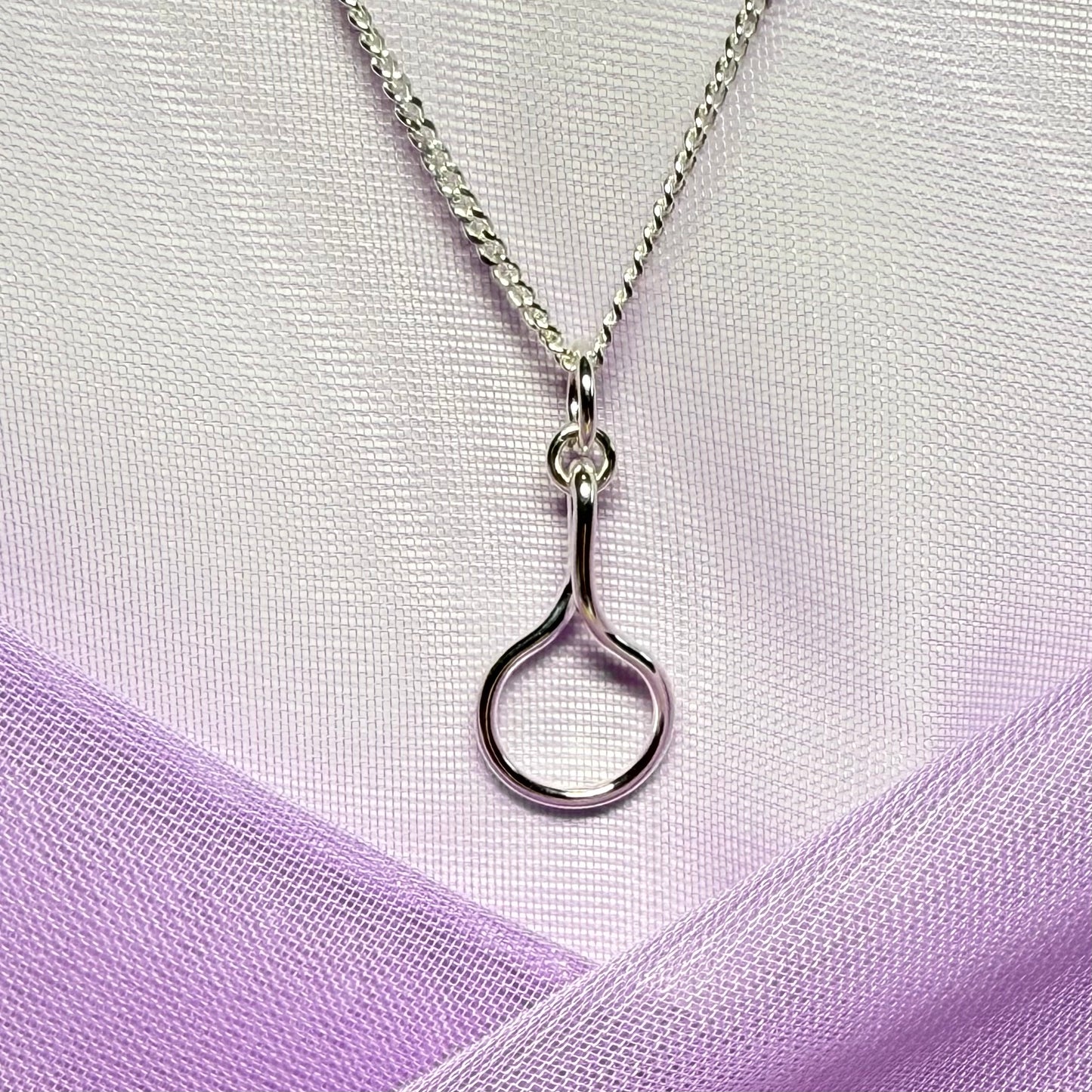 Ladies solid drop necklace fancy open link twisted pendant sterling silver
