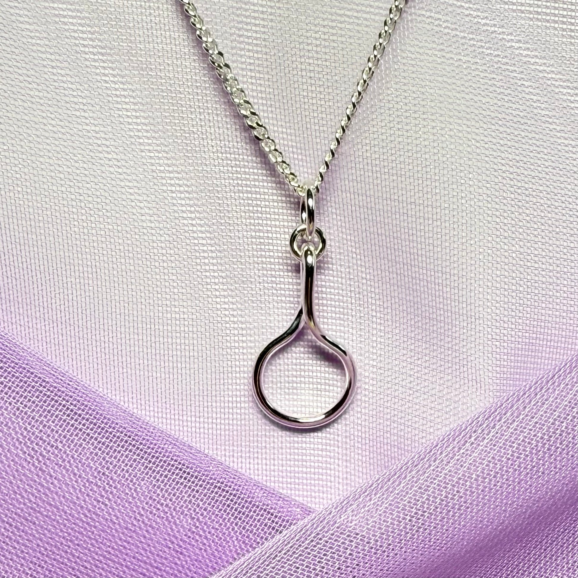 Ladies solid drop necklace fancy open link twisted pendant sterling silver