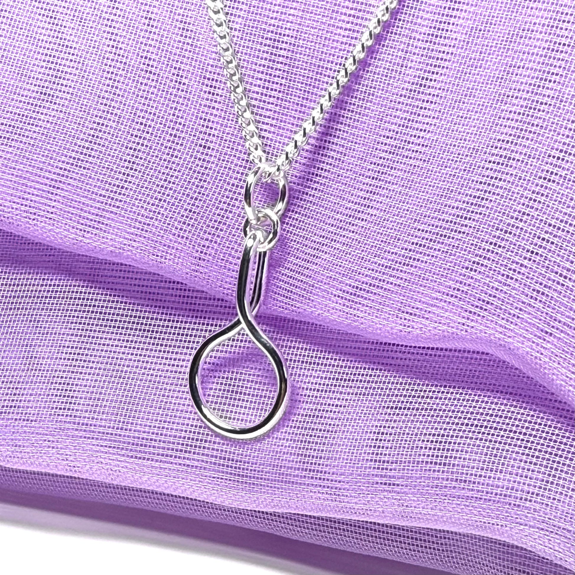 Ladies solid drop necklace fancy open link twisted pendant sterling silver