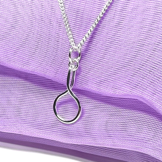 Ladies solid drop necklace fancy open link twisted pendant sterling silver