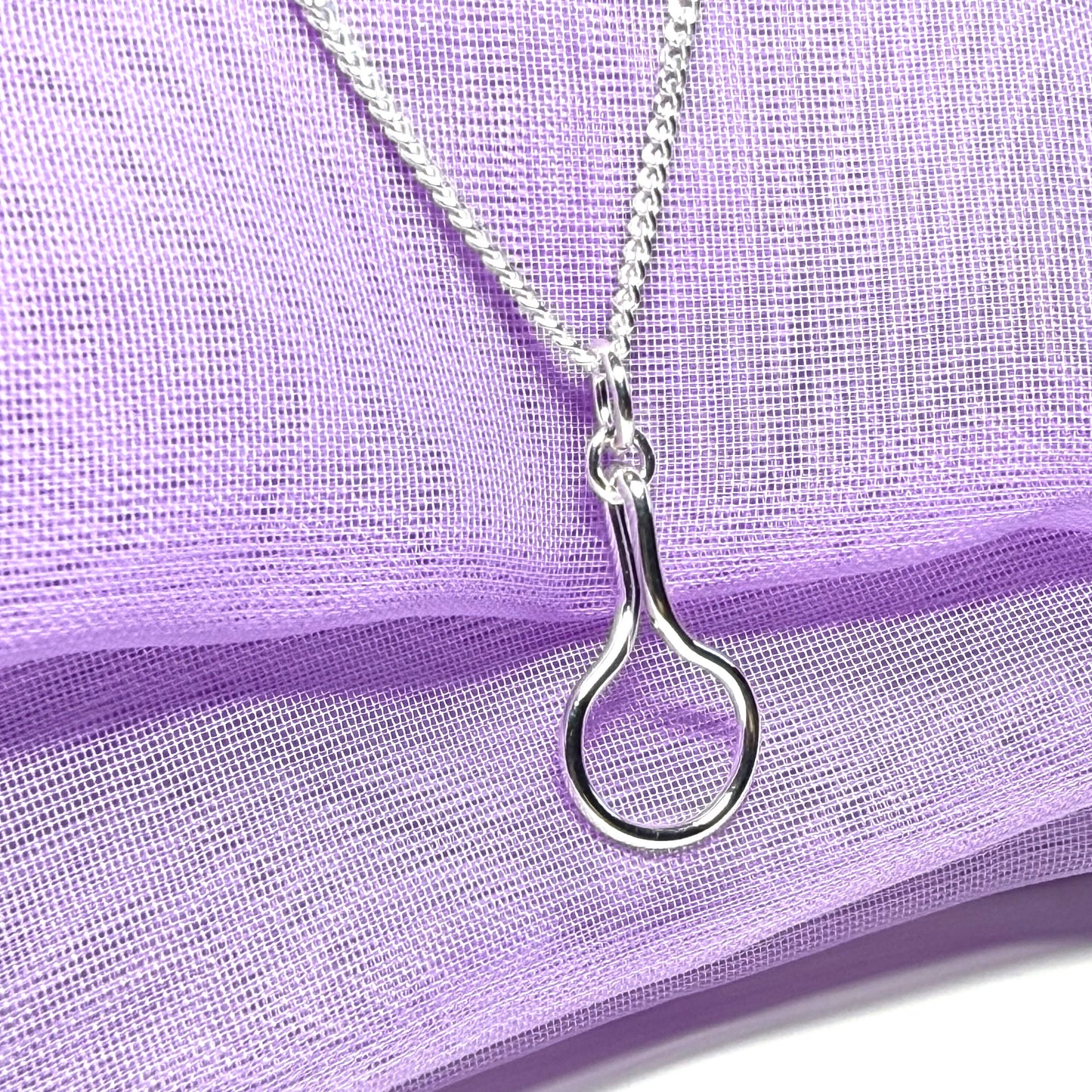 Ladies solid drop necklace fancy open link twisted pendant sterling silver