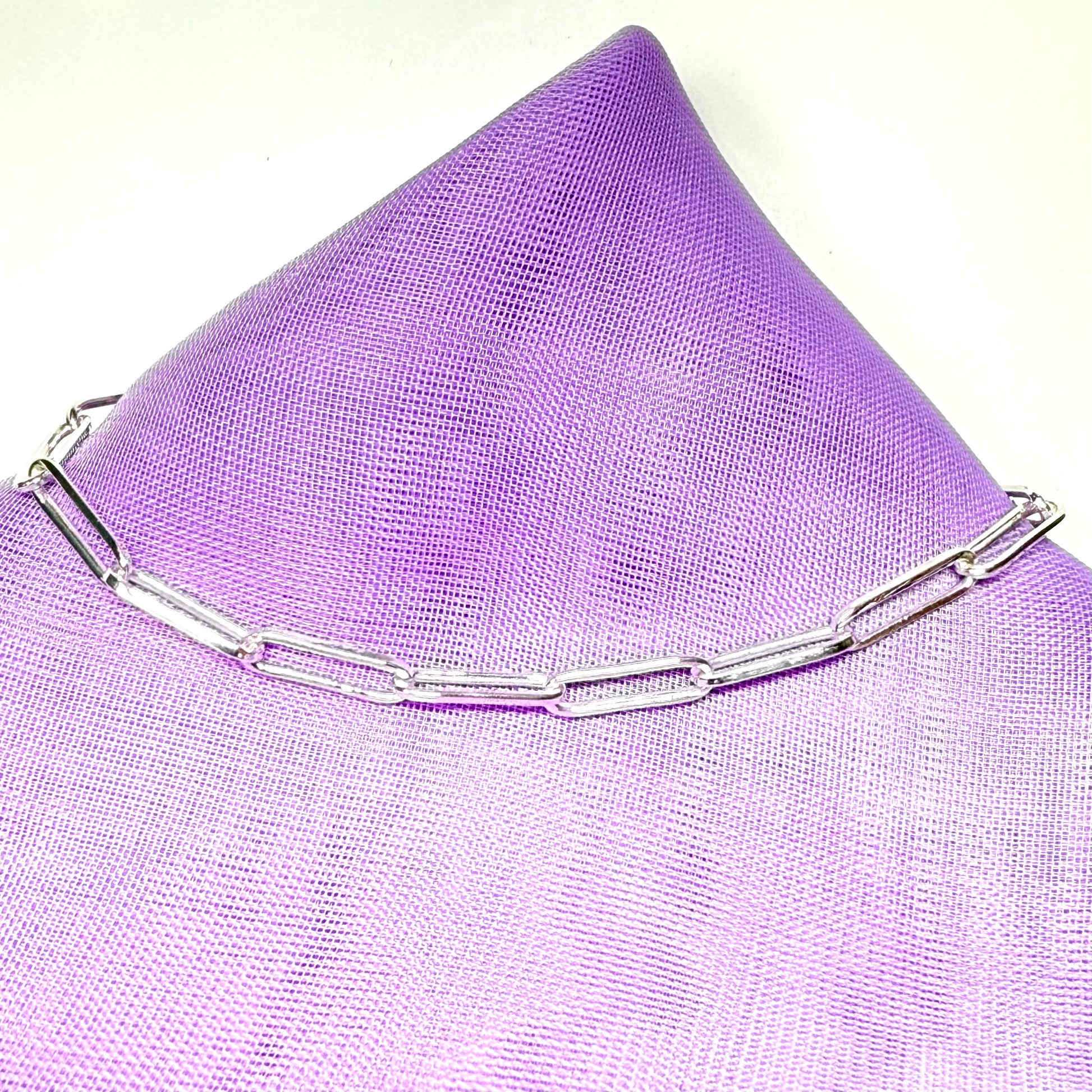 Ladies sterling silver long paperlink bracelet solid link