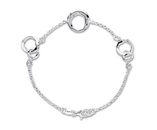 Ladies circle sterling silver bracelet