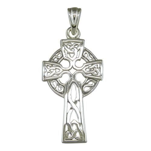 Large Sterling Silver Celtic Cross Including Chain