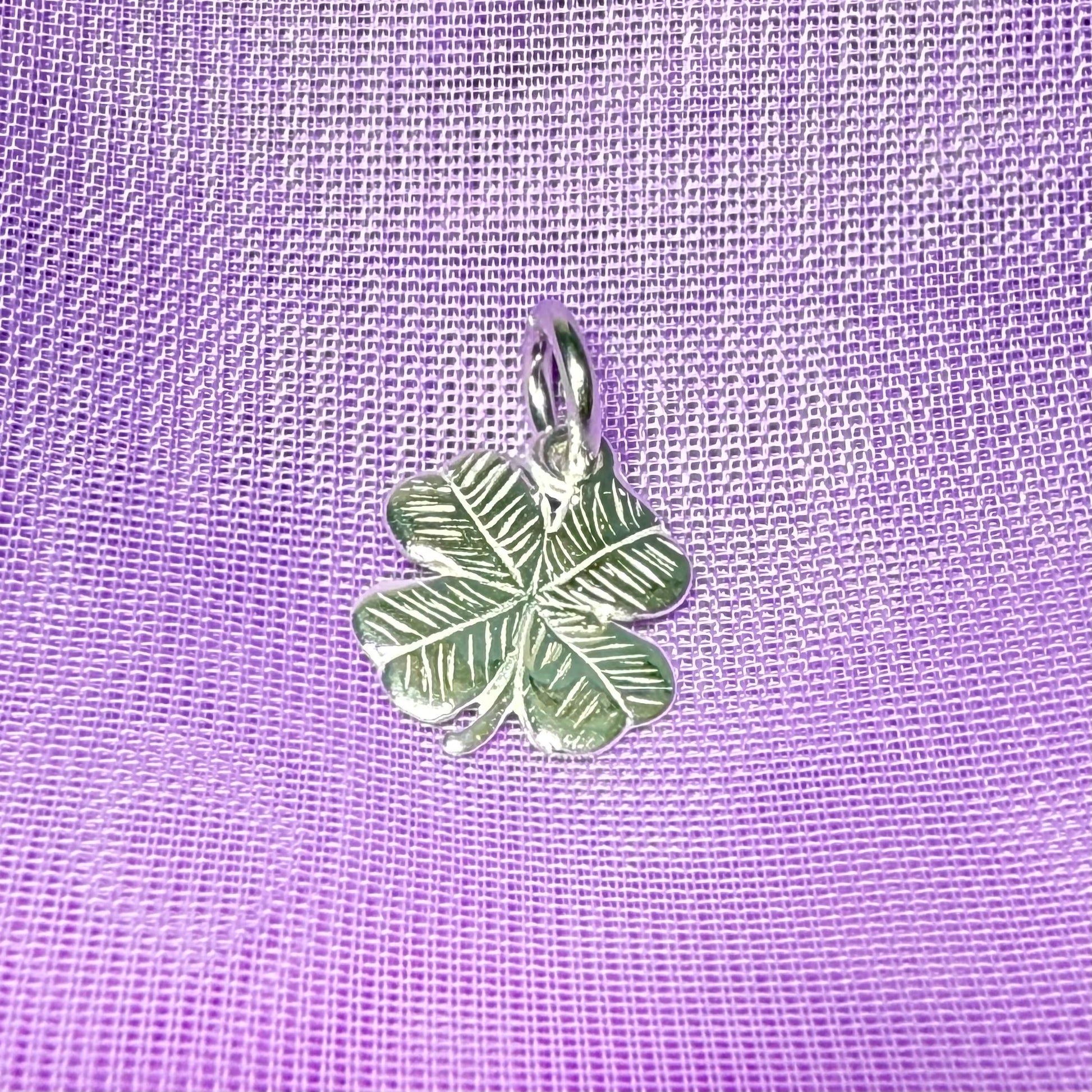 Lucky Sterling Silver Four Leaf Clover Solid Charm
