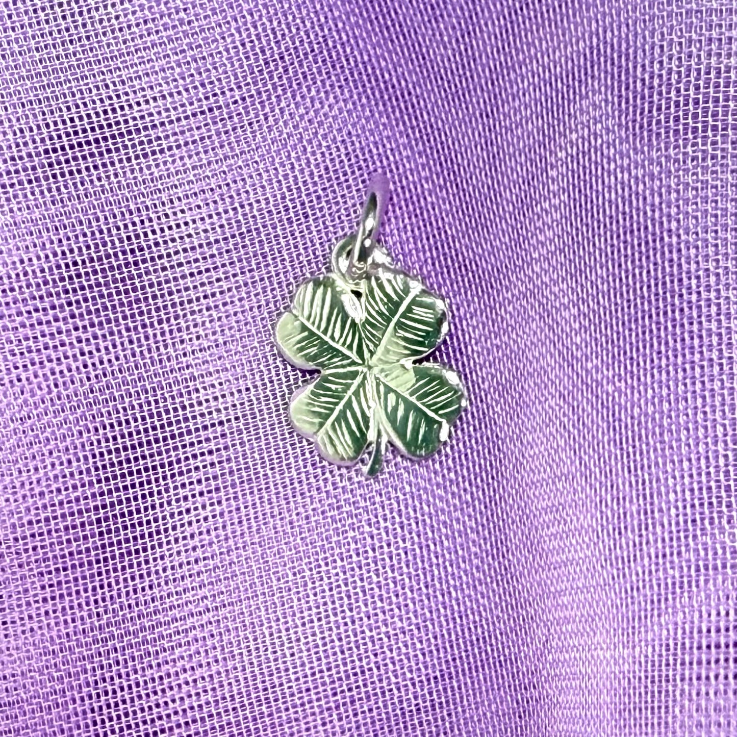 Lucky Sterling Silver Four Leaf Clover Solid Charm