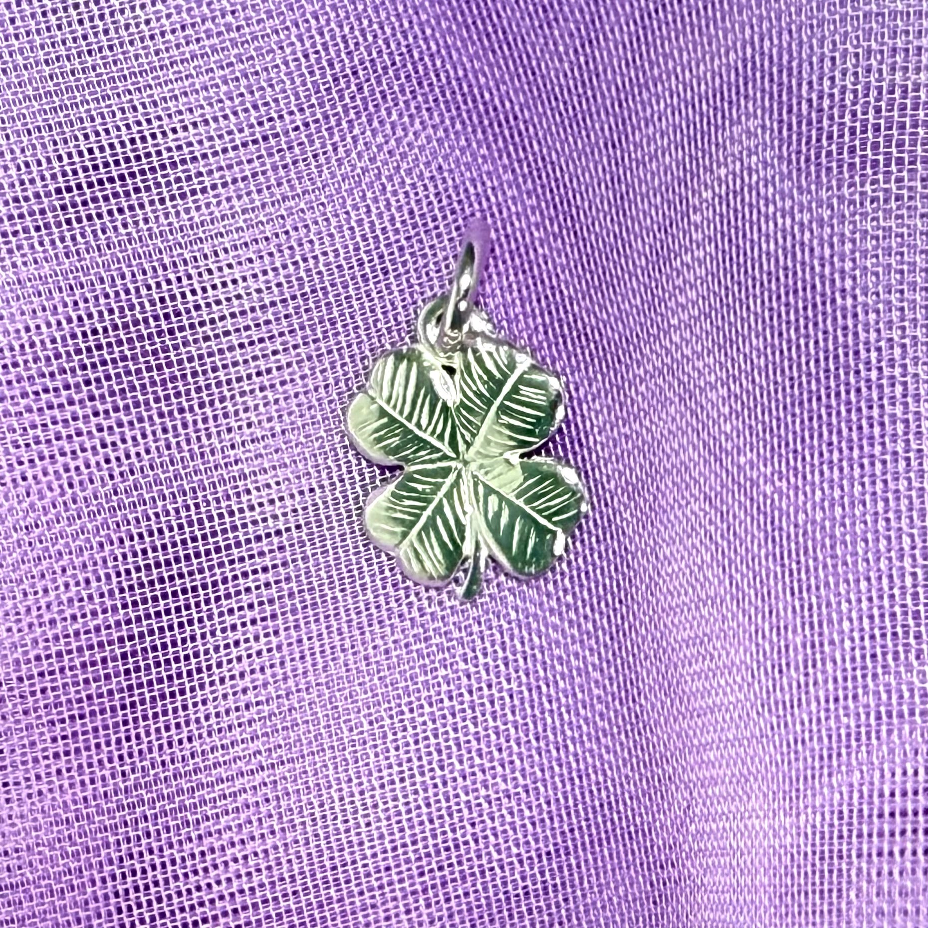 Lucky Sterling Silver Four Leaf Clover Solid Charm
