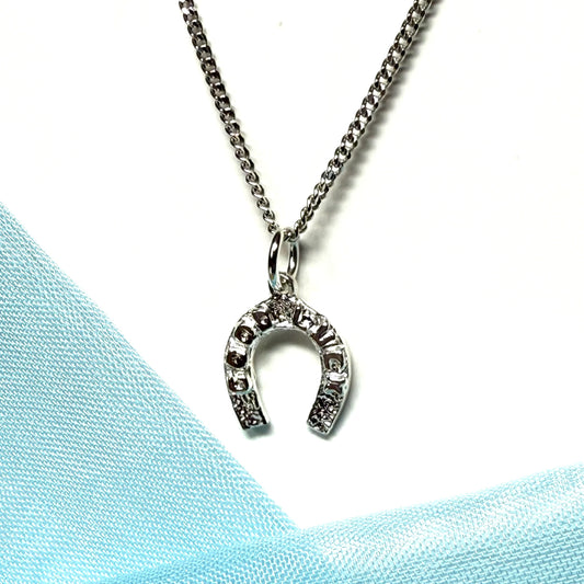 Lucky horseshoe Good Luck charm or necklace pendant sterling silver