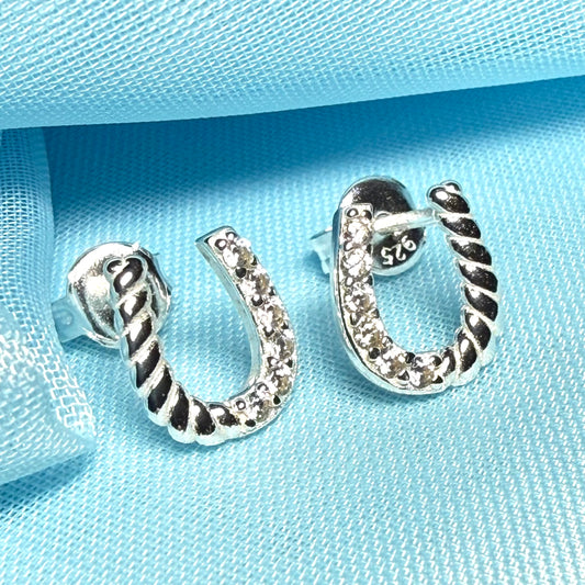 Lucky horseshoe earrings sterling silver