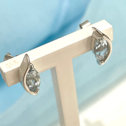 Marquise Aquamarine White Gold Earrings