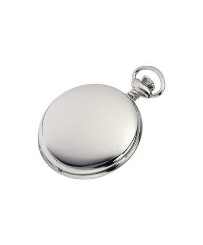 Mechanical Chrome Plated Plain Polished Pocket Watch With Chain