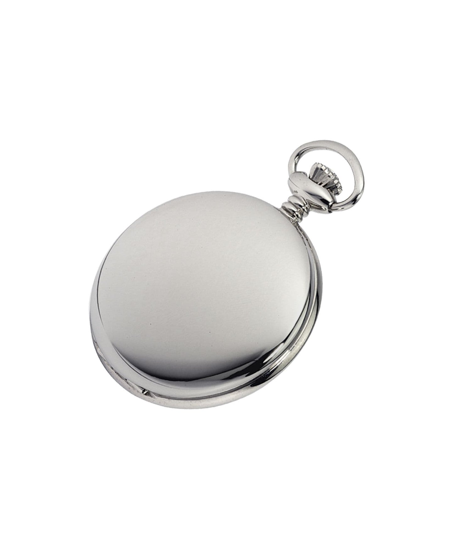 Mechanical Chrome Plated Polished Full Hunter Pocket Watch With Chain
