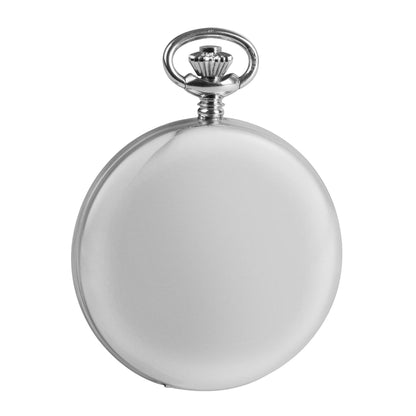 Mechanical Chrome Plated Polished Pocket Watch With Chain