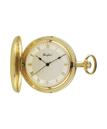 Mechanical Gold Plated Plain Pocket Watch With Chain