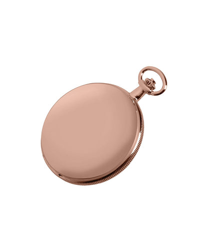 Mechanical Rose Gold Plated Plain Pocket Watch With Chain