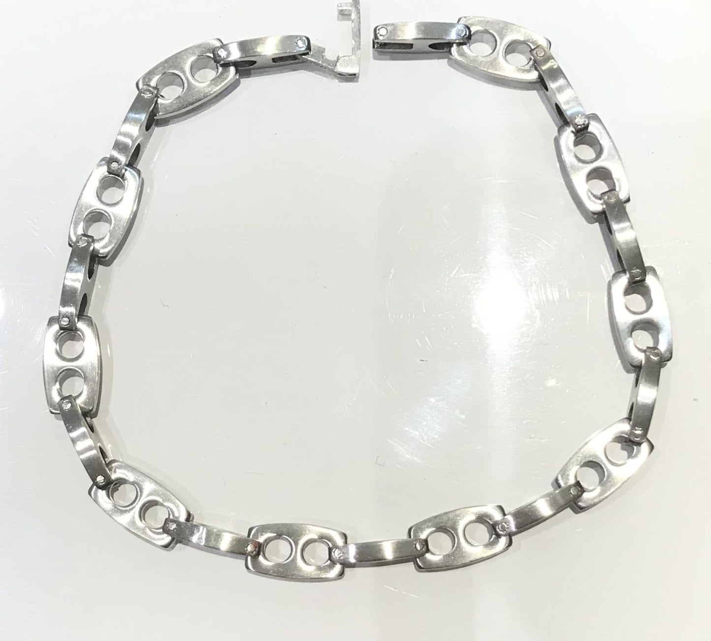 Men's Stainless Steel Square Figure 8 Link Bracelet