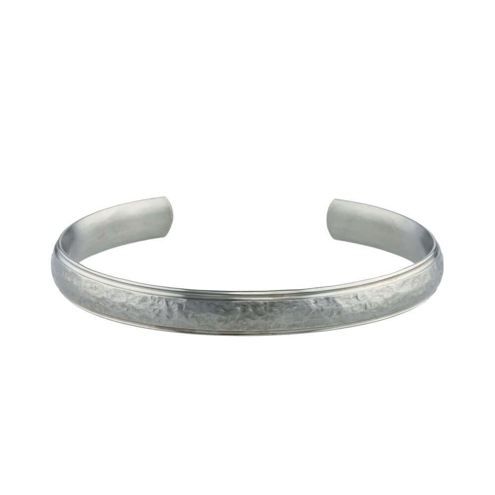 Men's titanium hammered effect torque bangle 8 mm