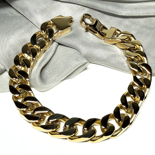Men's heavy gold plated 8.5 inch curb bracelet