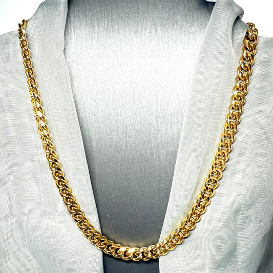 Men's heavy gold plated filed curb link chain