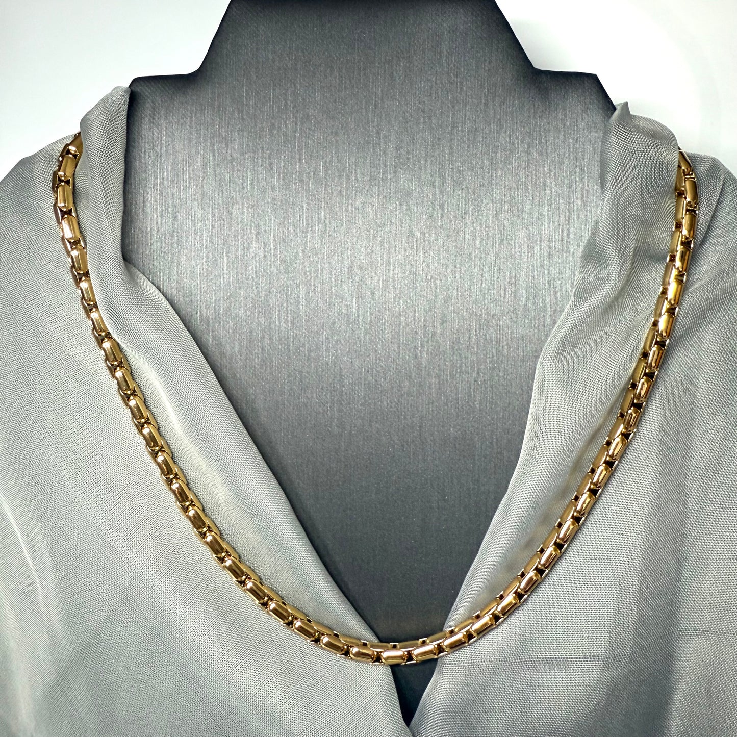 Men's heavy gold plated oval snake belcher link chain