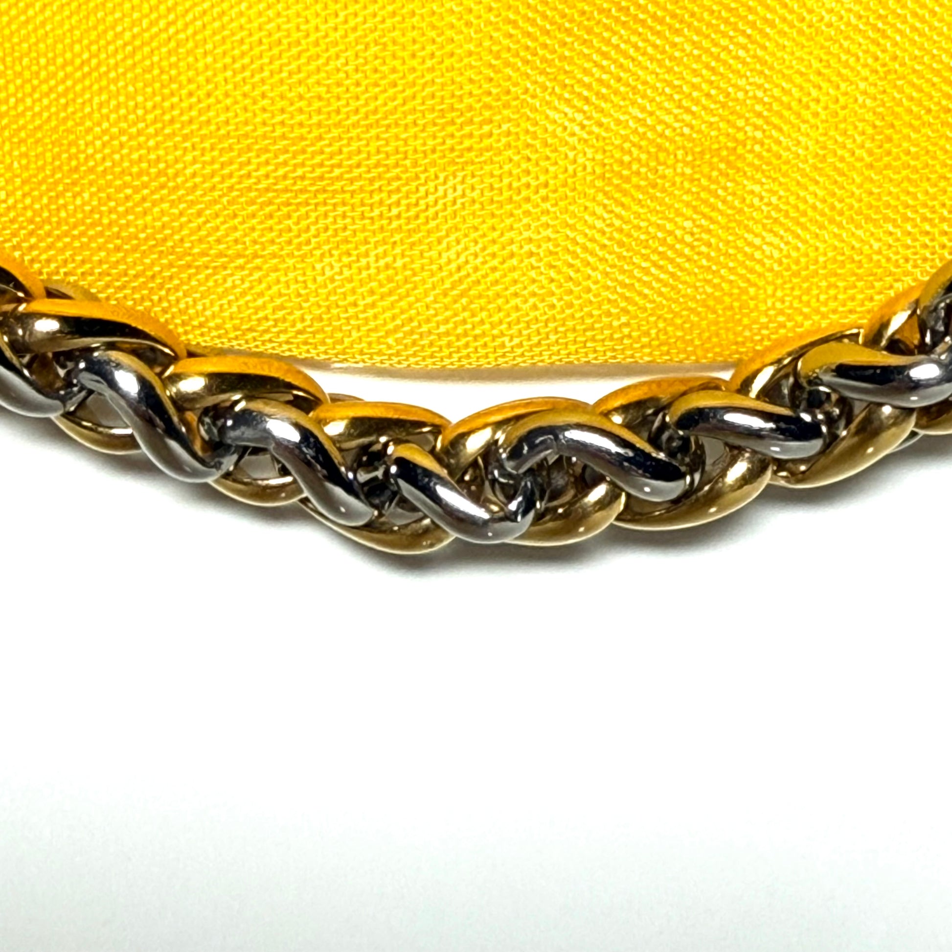 Men's heavy solid necklace two tone stainless steel & gold plated 22 inches