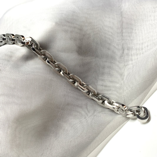 Men's necklace oval paper link chain link solid stainless steel heavyweight chain