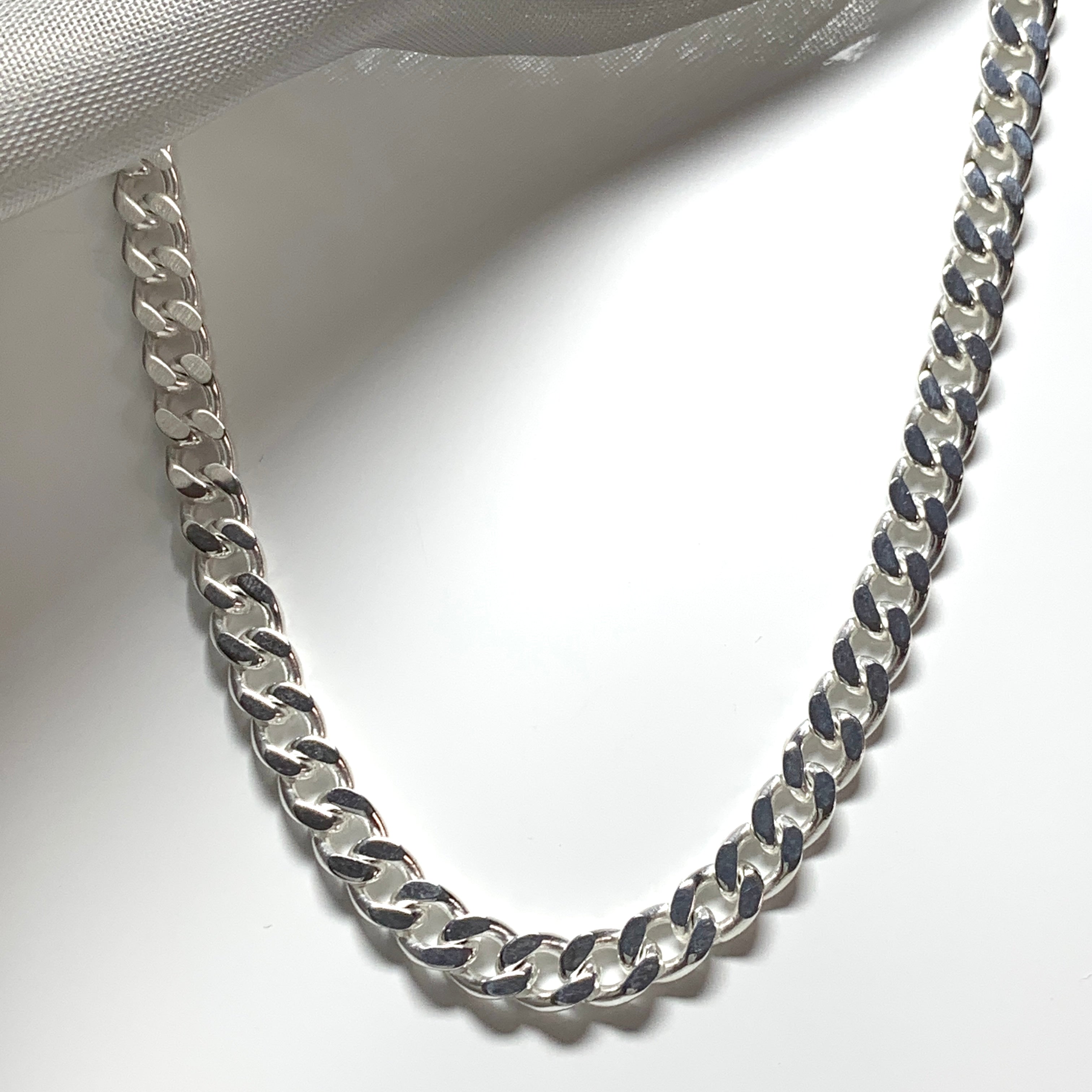 Sterling silver solid hot sale curb chain