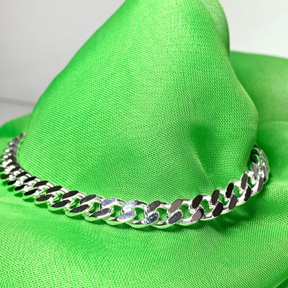 Men's heavy curb bracelet solid sterling silver 8 Inch, 8.5 inch or 9 inch