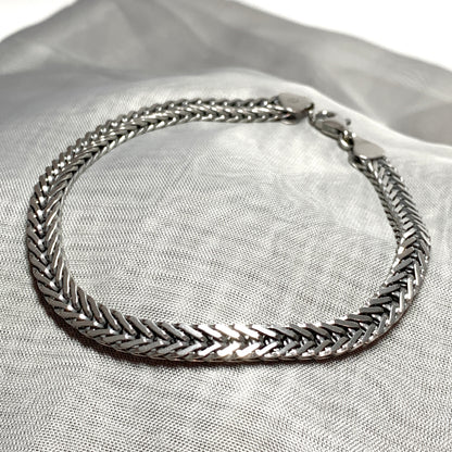 Men's sterling silver flat Spiga bracelet 8.75 inches