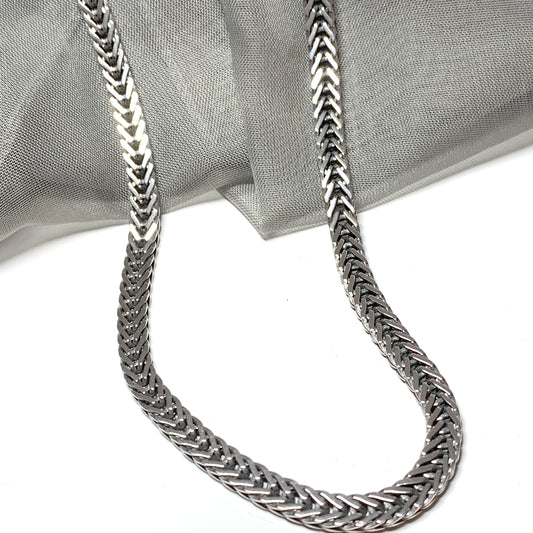 Men's sterling silver flat Spiga necklace chain 22 inches