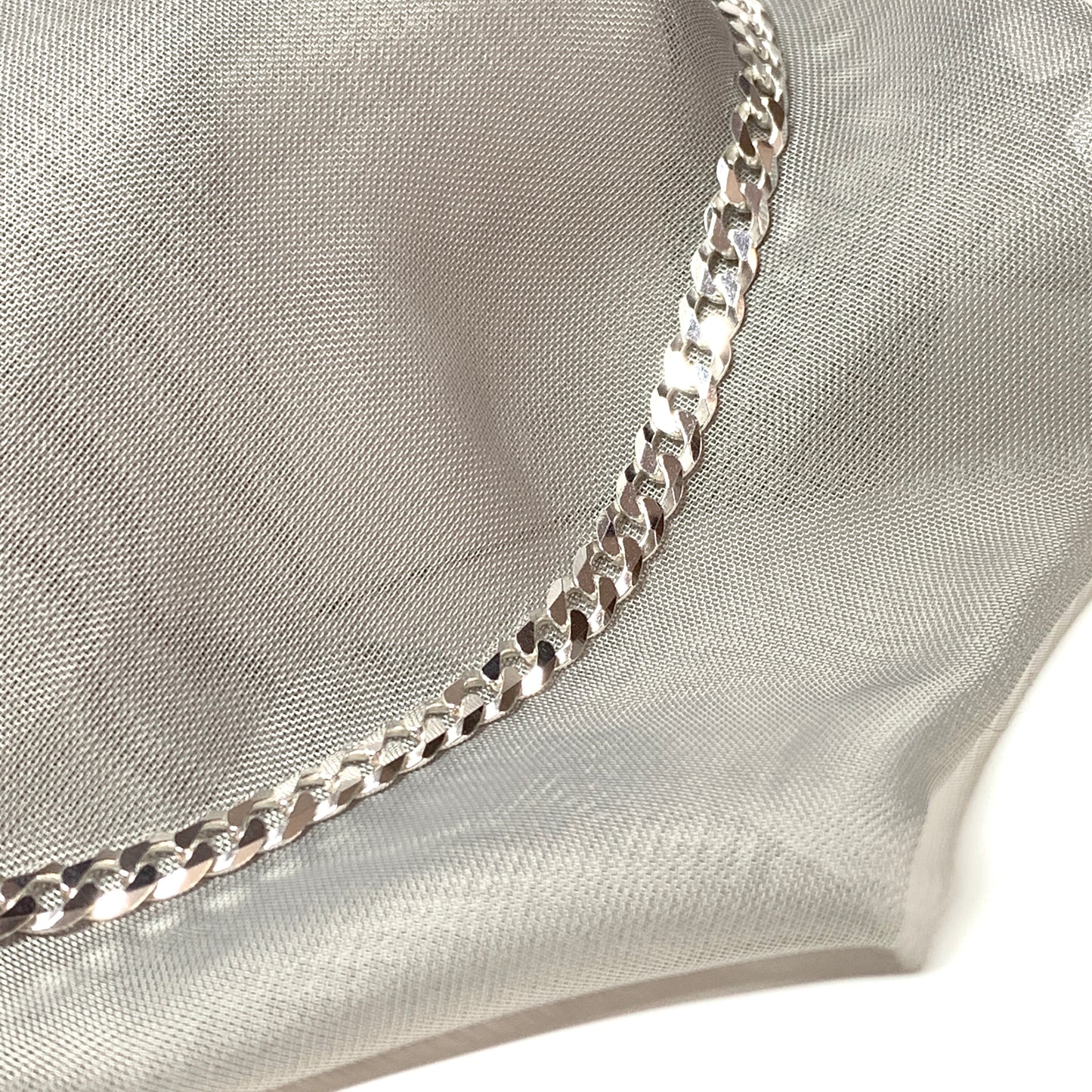 Mens solid sterling silver curb necklace chain