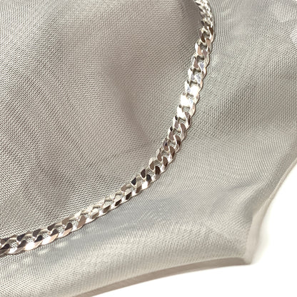 Mens solid sterling silver curb necklace chain