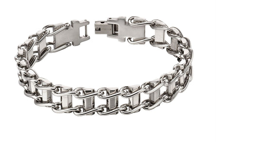 Men's fancy link solid stainless steel heavyweight 8.25 inch bracelet
