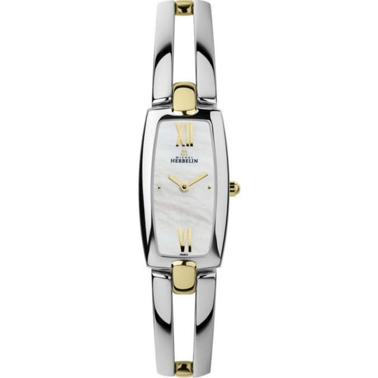 Michel Herbelin ladies Veglione two tone bangle style bracelet watch 17434/BT19