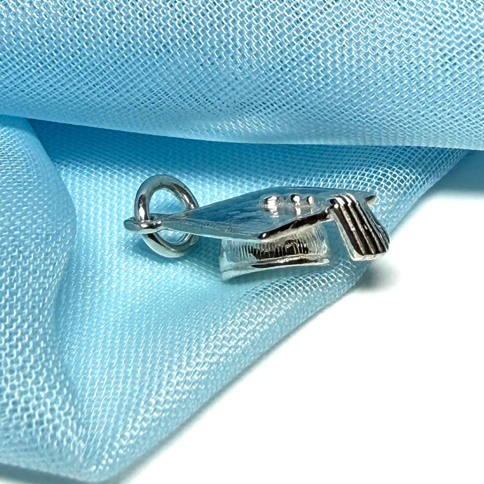 Mortar Board Solid Sterling Silver Charm