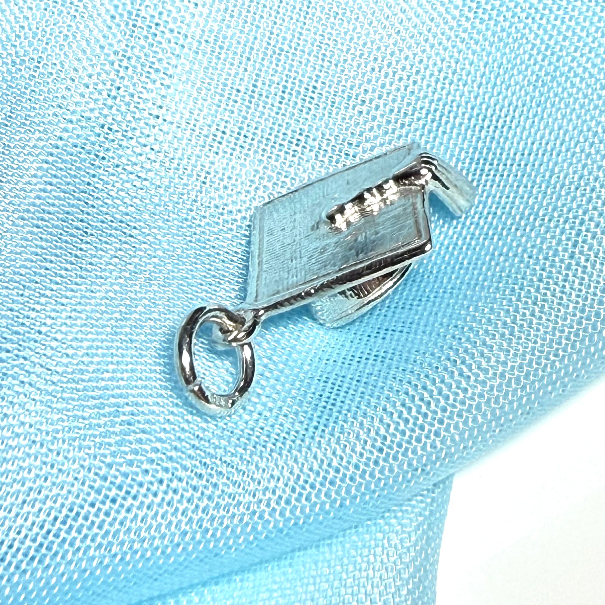 Mortar Board Solid Sterling Silver Charm