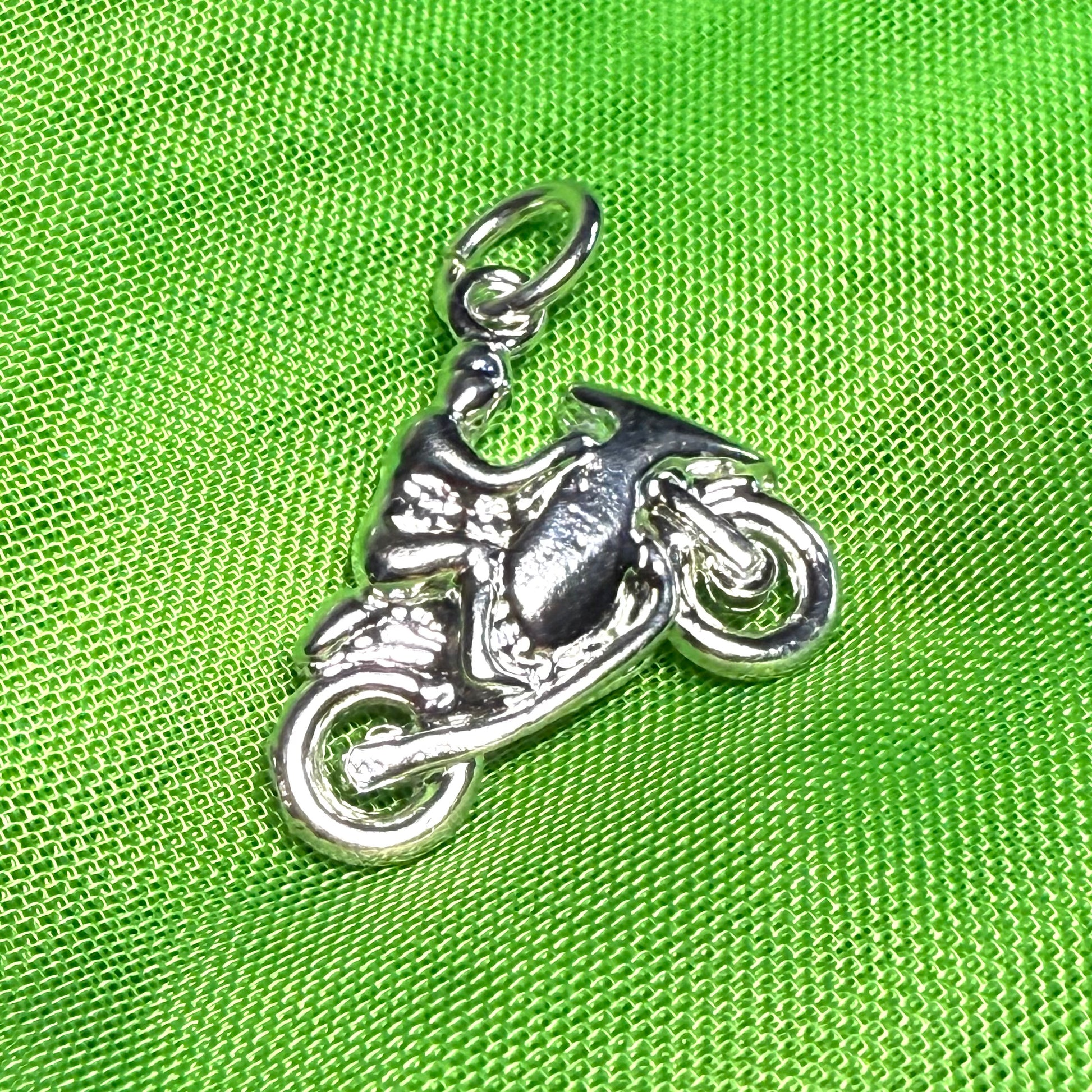TT Racing Motorbike Charm Sterling Silver