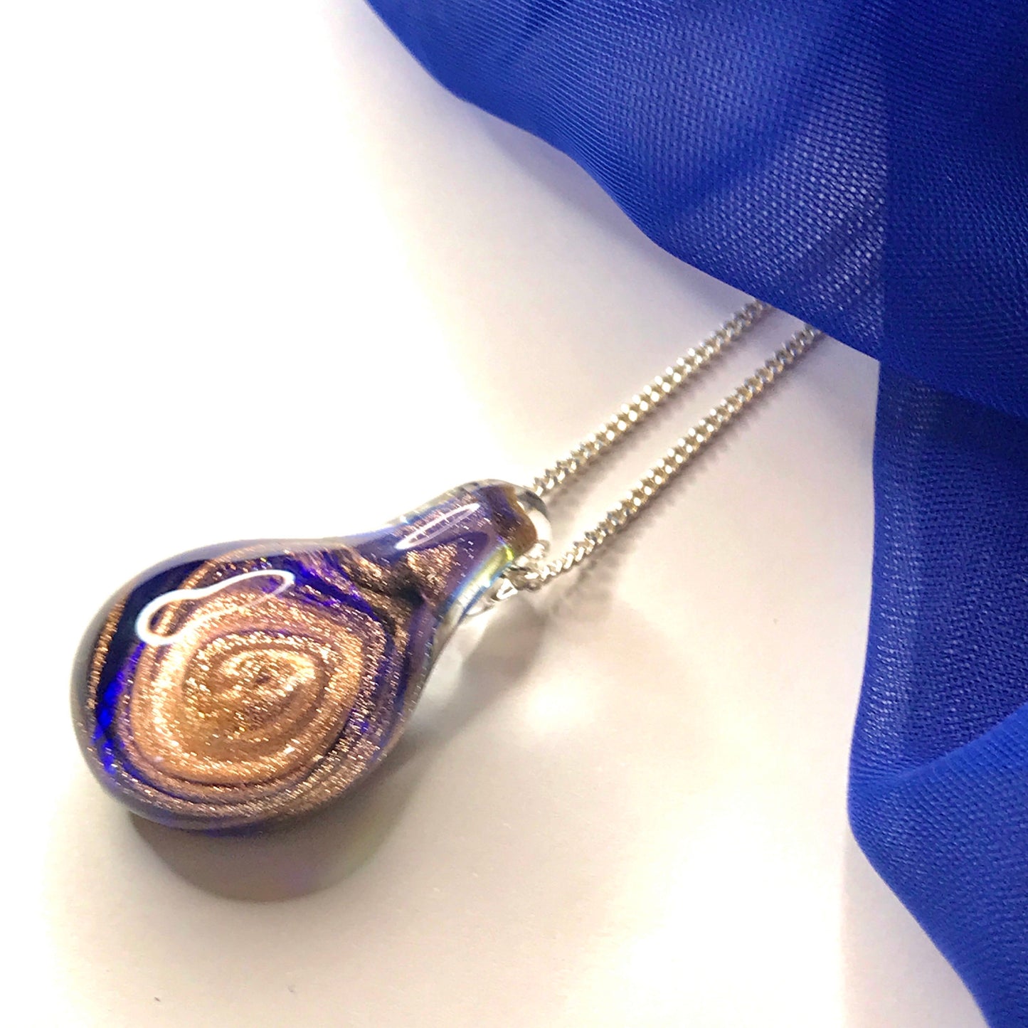 Murano Glass Tear Drop Pendant Blue