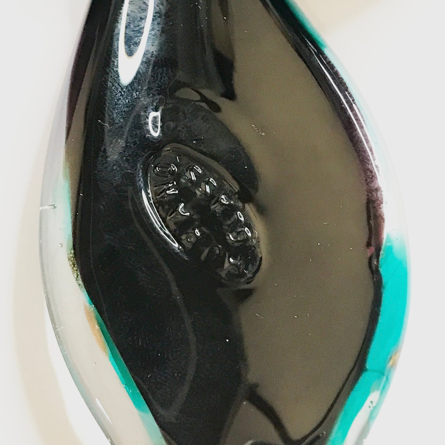 Murano Glass Turquoise & Copper Tone Leaf Necklace