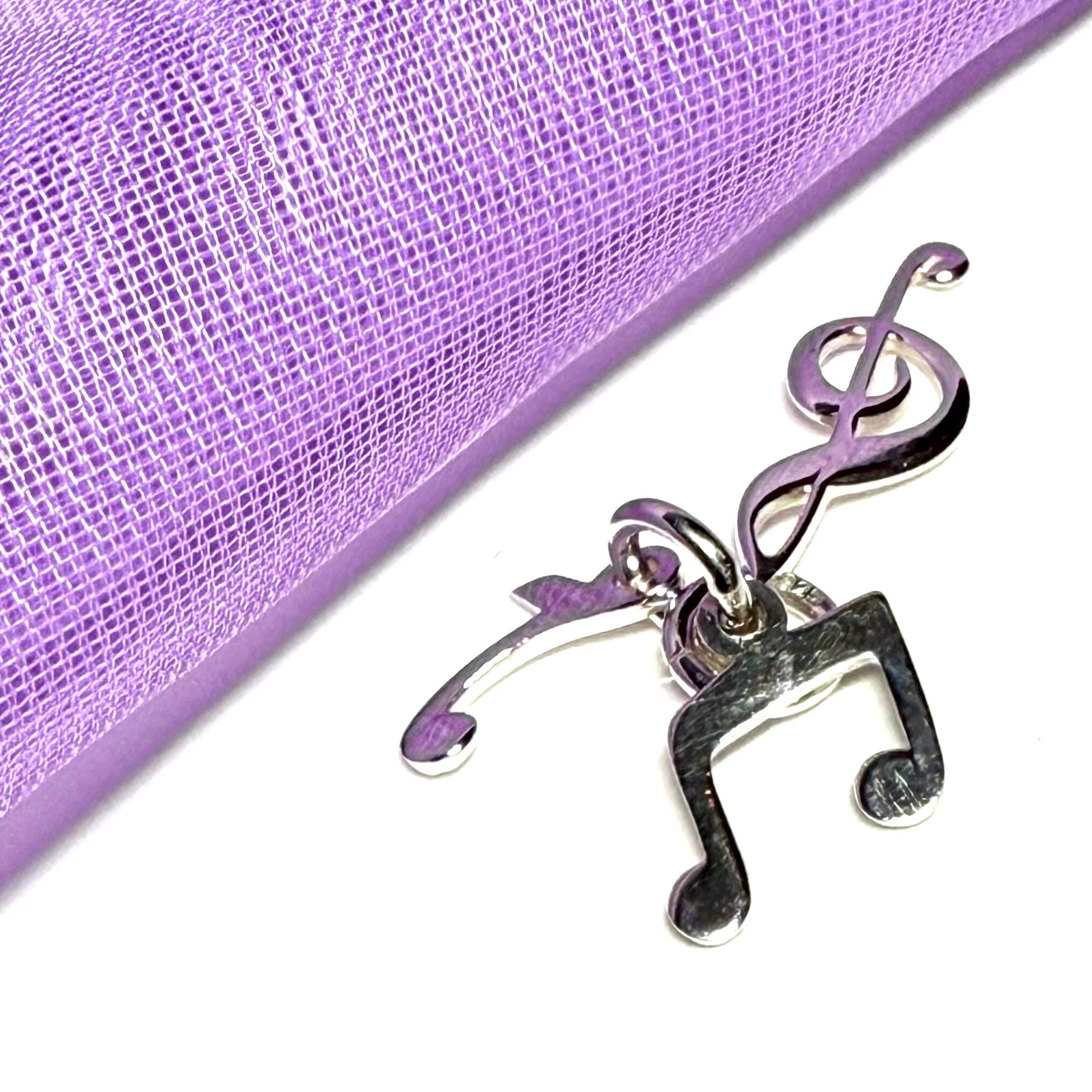 Musical note solid charm sterling silver
