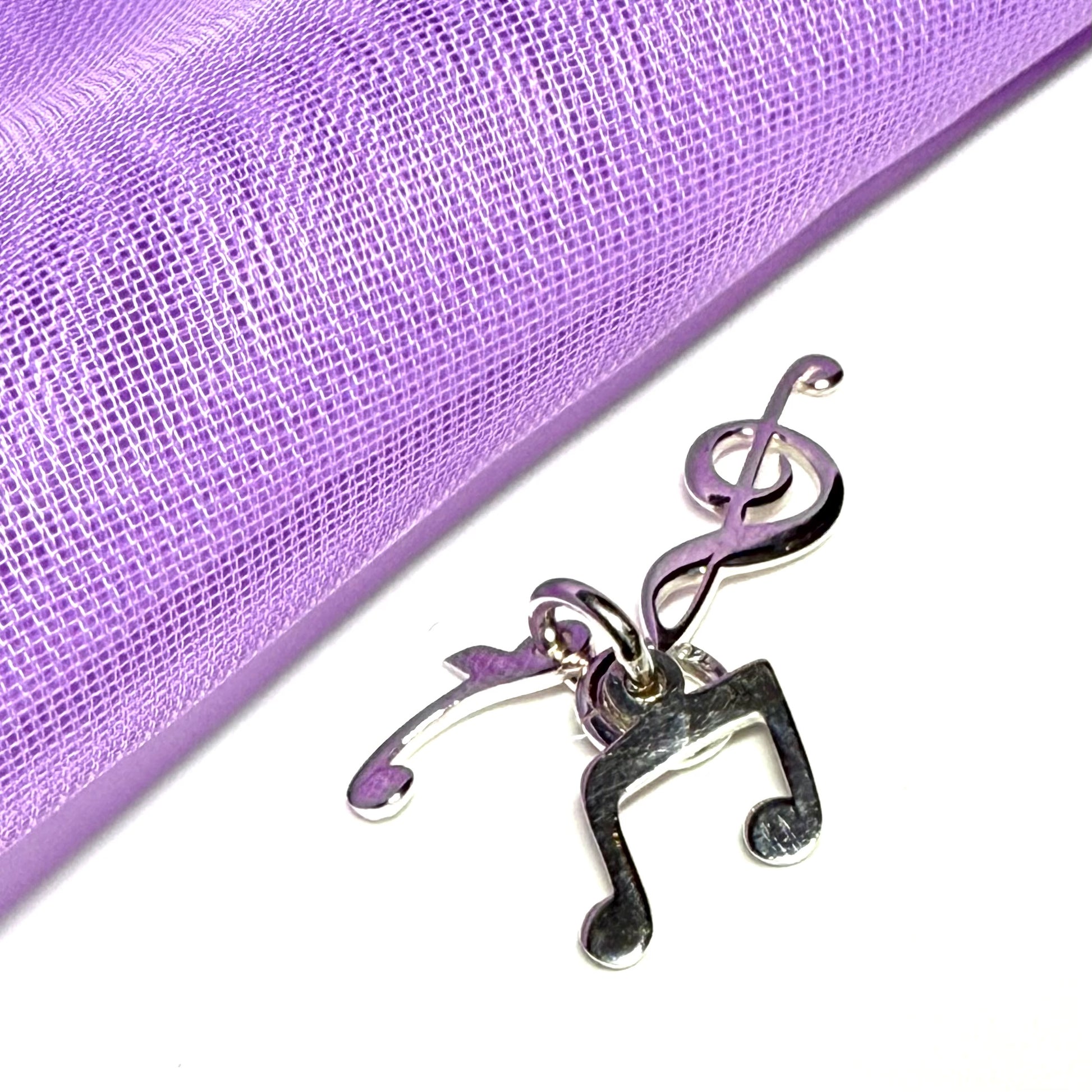 Musical note solid charm sterling silver